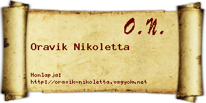 Oravik Nikoletta névjegykártya